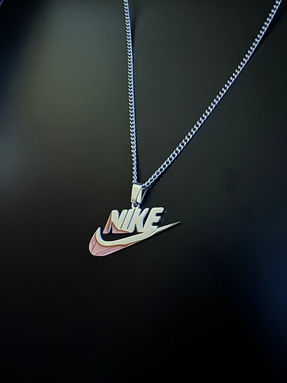 Silver Nike Necklace - Thin Chain - 20" Silver Chain - Great for Kids